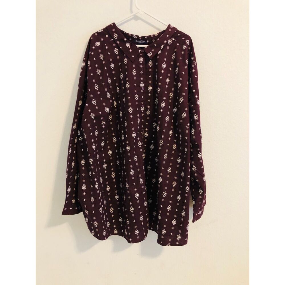 Roaman’s  mens dress shirt burgundy size 44W